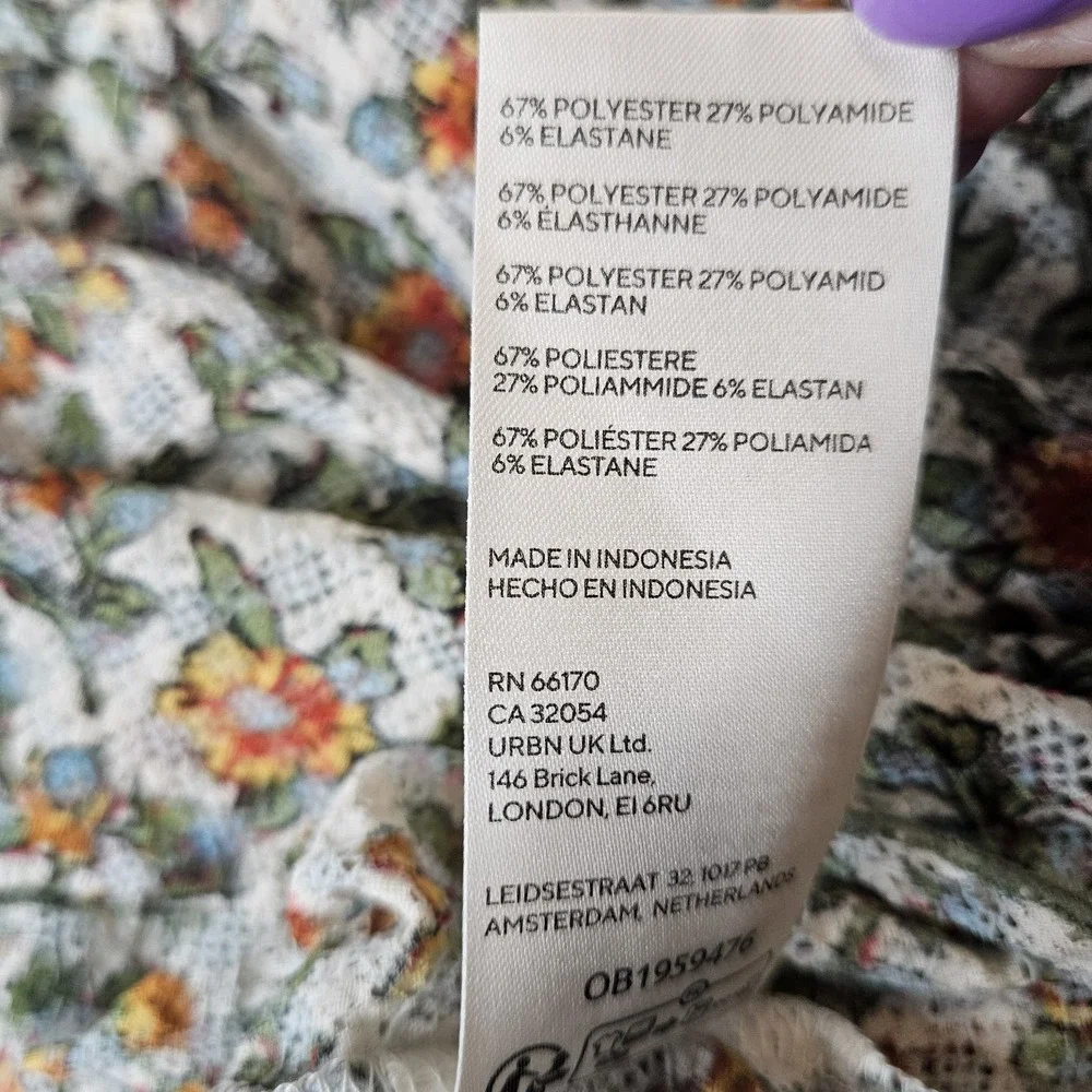 Free People Astra Peasant Top Size Small Floral Mesh Sheer Cottagecore Festival‎